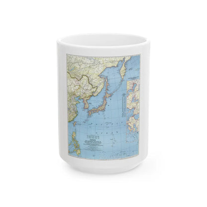 Japan and Adjacent Regions (1944) (Map) White Coffee Mug-15oz-Go Mug Yourself