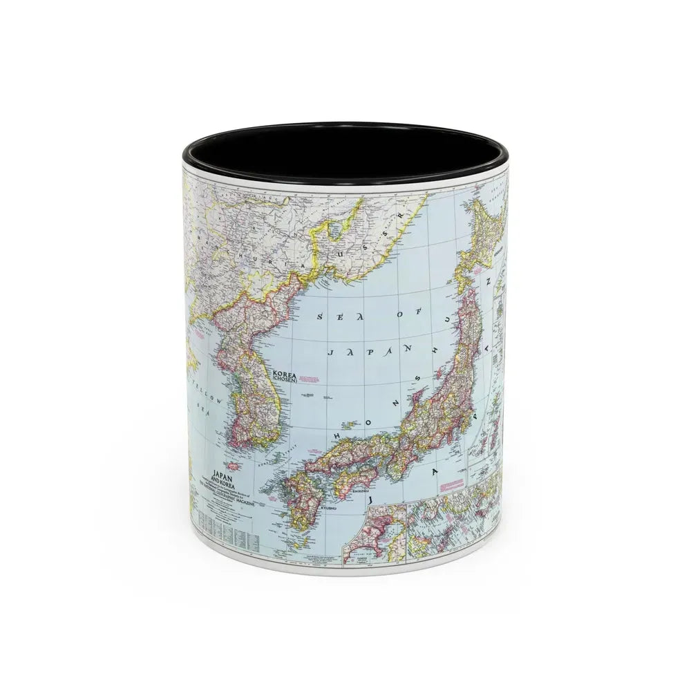 Japan and Korea (1945) (Map) Accent Coffee Mug 11oz Black - Go Mug Yourself