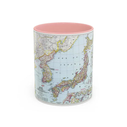 Japan and Korea (1945) (Map) Accent Coffee Mug 11oz Pink - Go Mug Yourself