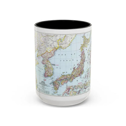 Japan and Korea (1945) (Map) Accent Coffee Mug 15oz Black - Go Mug Yourself