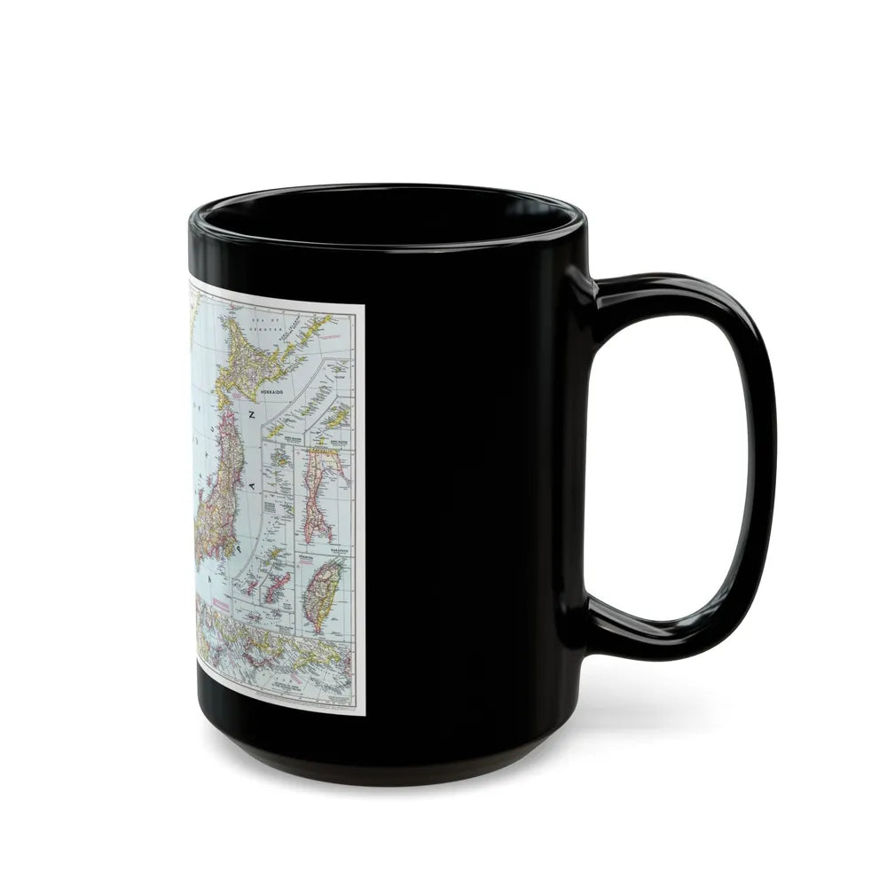 Japan and Korea (1945) (Map) Black Coffee Mug-Go Mug Yourself