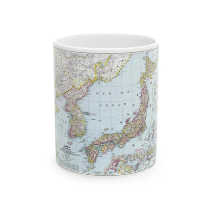 Japan and Korea (1945) (Map) White Coffee Mug-11oz-Go Mug Yourself