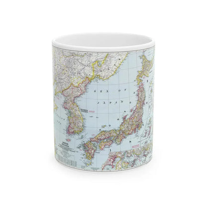Japan and Korea (1945) (Map) White Coffee Mug 11oz - Go Mug Yourself