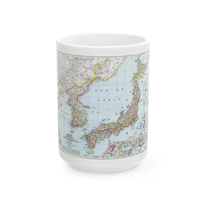 Japan and Korea (1945) (Map) White Coffee Mug 15oz - Go Mug Yourself