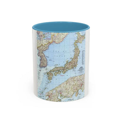 Japan and Korea (1960) (Map) Accent Coffee Mug 11oz Light Blue - Go Mug Yourself