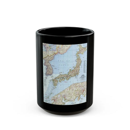 Japan and Korea (1960) (Map) Black Coffee Mug-15oz-Go Mug Yourself