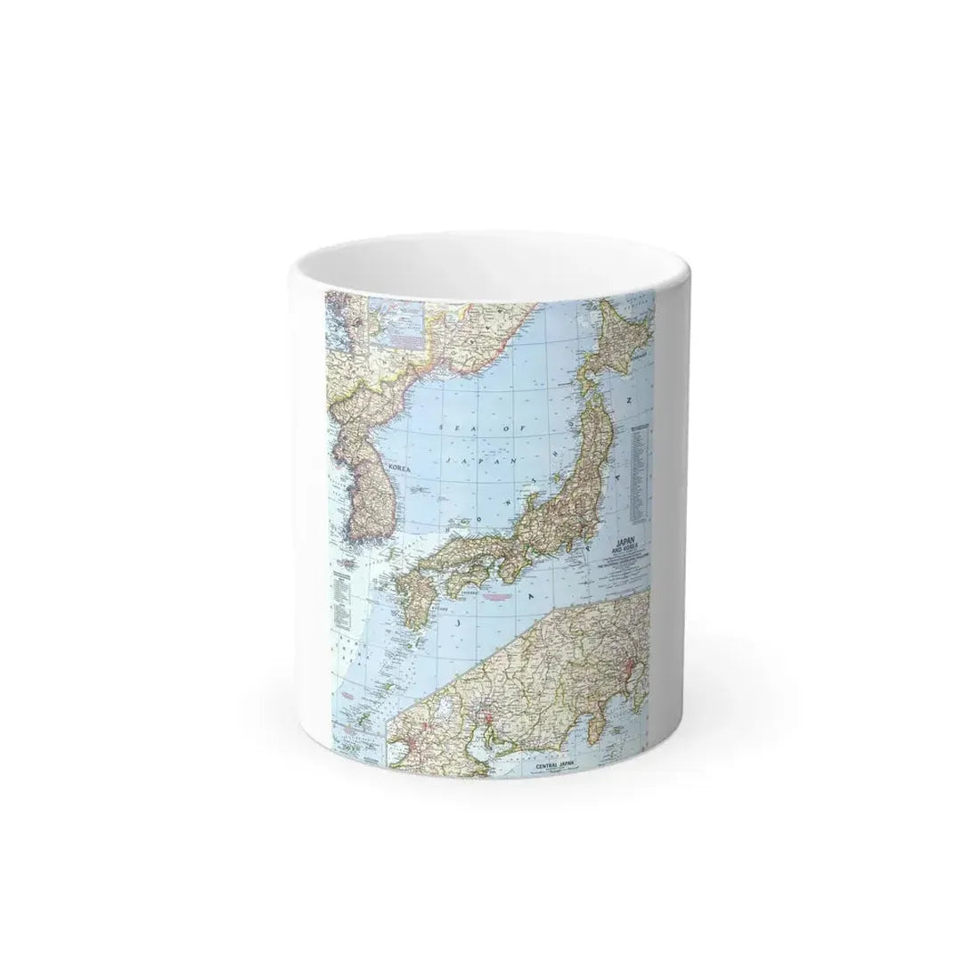 Japan and Korea (1960) (Map) Color Changing Mug 11oz Default Title 11oz - Go Mug Yourself