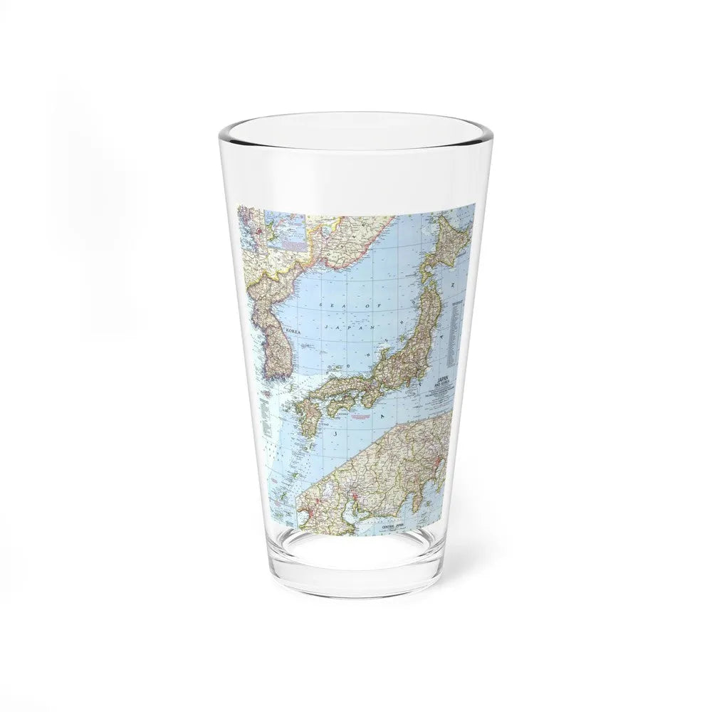 Japan and Korea (1960) (Map) Pint Glass 16oz-16oz-Go Mug Yourself