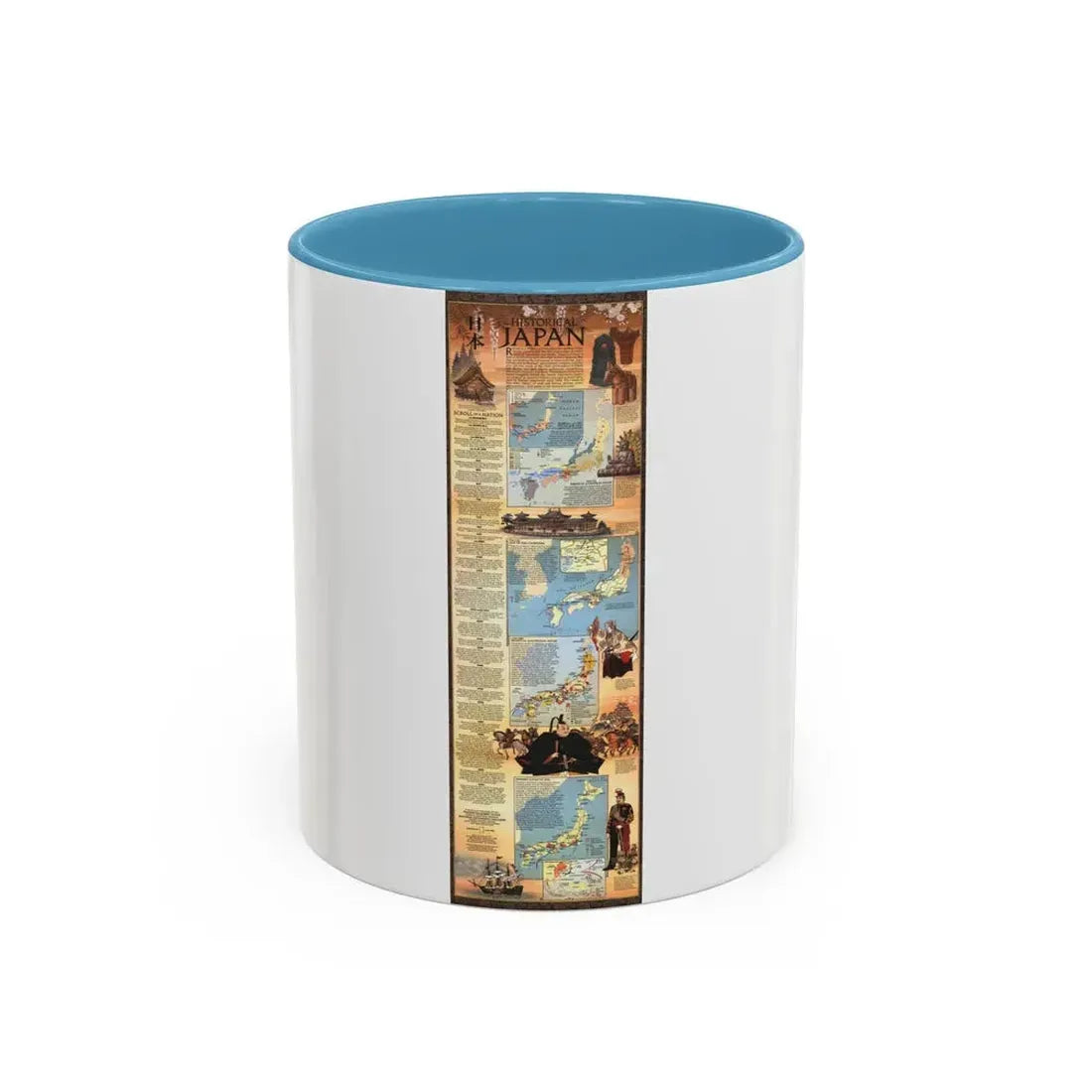 Japan - Historical (1984) (Map) Accent Coffee Mug 11oz Light Blue - Go Mug Yourself