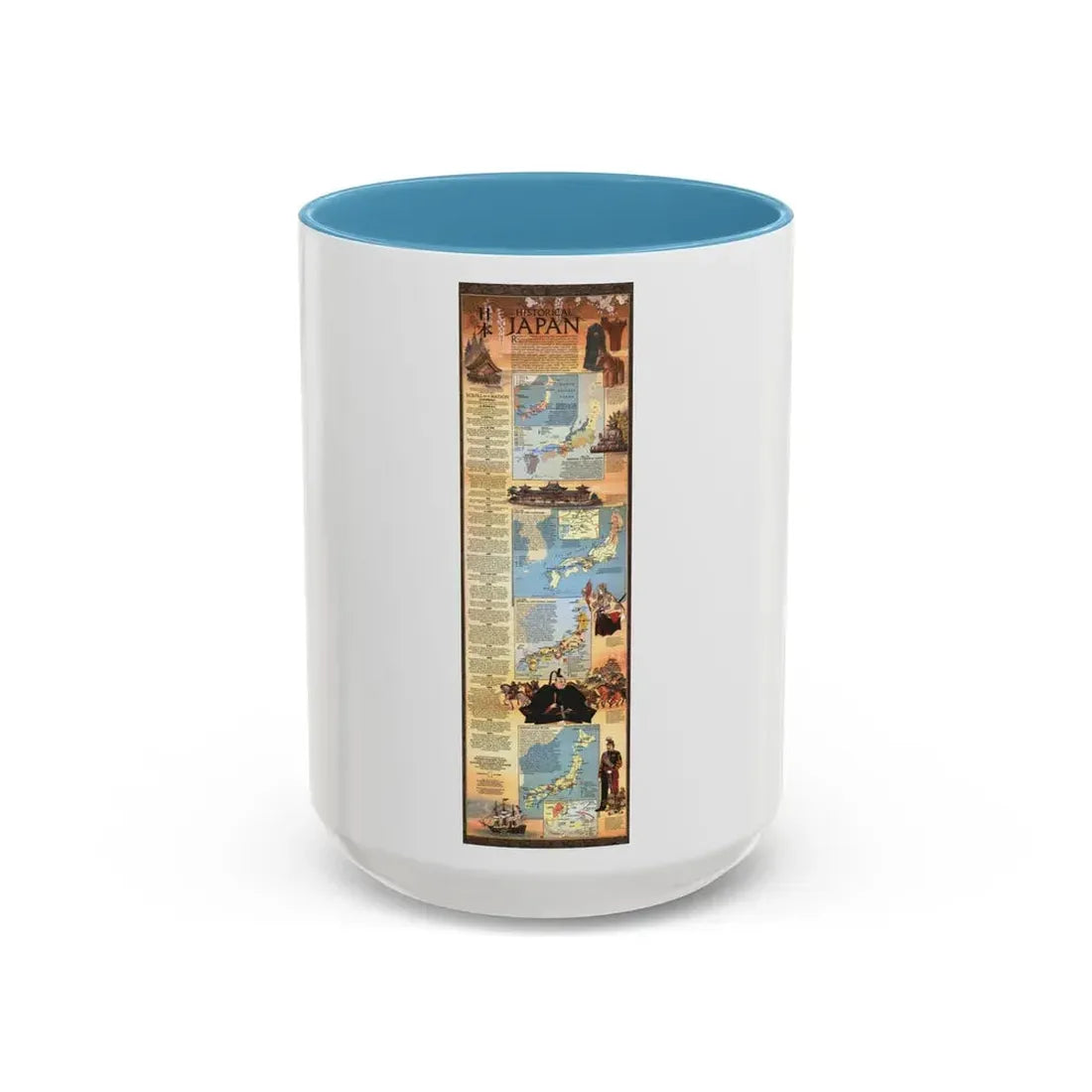 Japan - Historical (1984) (Map) Accent Coffee Mug 15oz Light Blue - Go Mug Yourself
