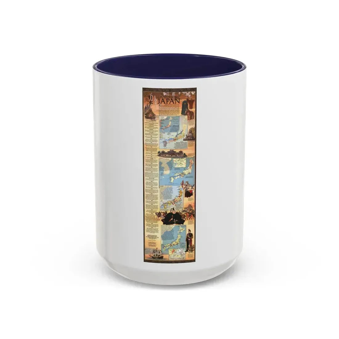 Japan - Historical (1984) (Map) Accent Coffee Mug 15oz Navy - Go Mug Yourself