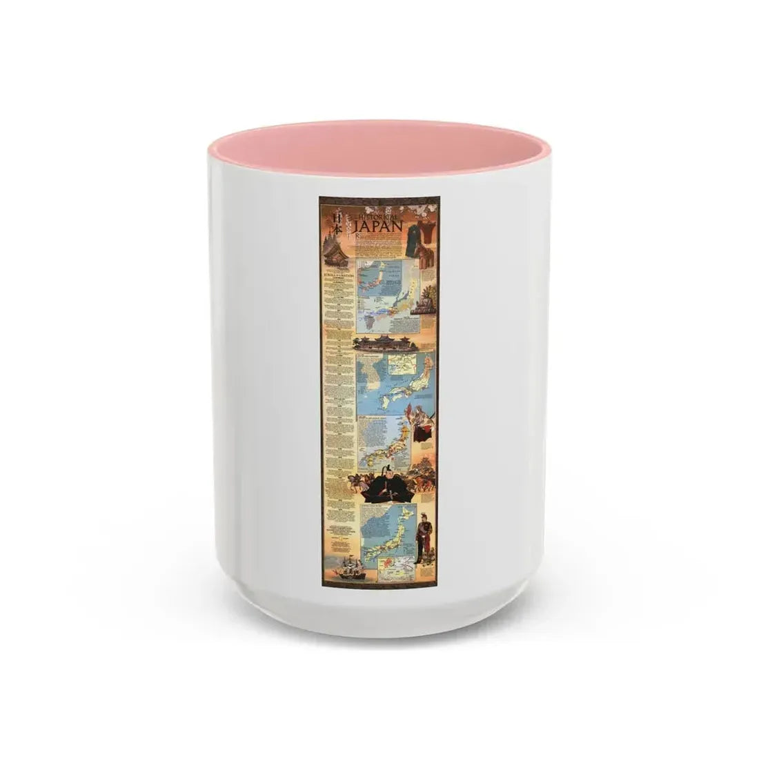 Japan - Historical (1984) (Map) Accent Coffee Mug 15oz Pink - Go Mug Yourself