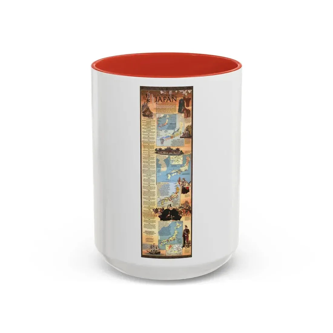 Japan - Historical (1984) (Map) Accent Coffee Mug 15oz Red - Go Mug Yourself