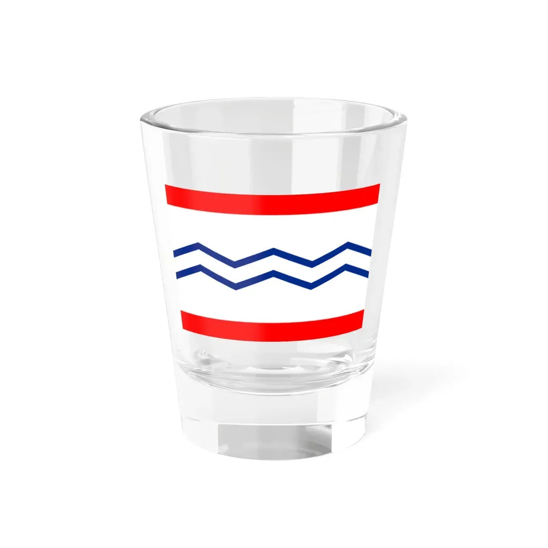 工作船旗白地紺山形紅縁 (Japan) Shot Glass 1.5oz 1.5oz - Go Mug Yourself