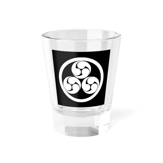 Japanese Crest maru ni mitumori migi mitu Tomoe (Japan) (Coat of Arms) Shot Glass 1.5oz 1.5oz - Go Mug Yourself
