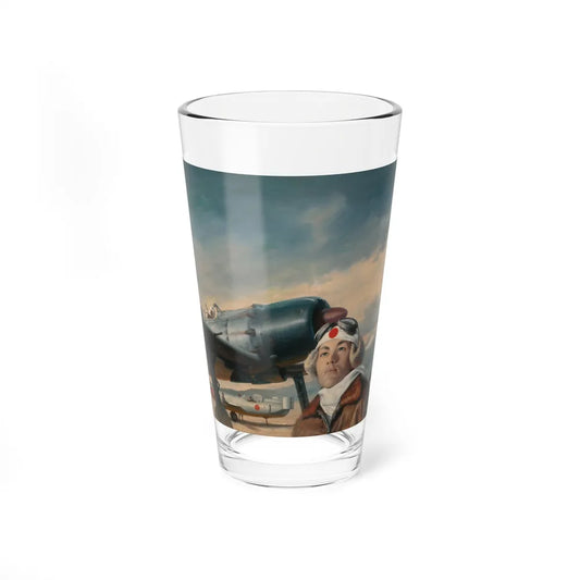 Japanese Zero and Pilot, paperback cover - Pint Glass 16oz-16oz-Go Mug Yourself