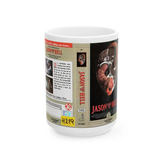 JASON GOES TO HELL (VHS COVER) - White Coffee Mug 15oz - Go Mug Yourself