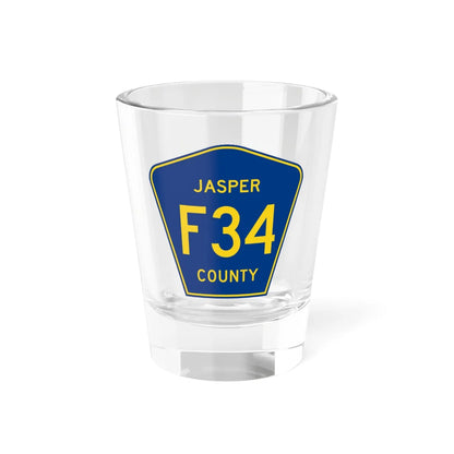 Jasper County Route F34 IA (Iowa) (Road Sign) Shot Glass 1.5oz 1.5oz - Go Mug Yourself