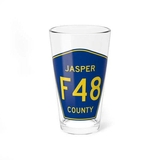 Jasper County Route F48 IA (Iowa) (Road Sign) Pint Glass 16oz 16oz - Go Mug Yourself