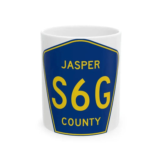 Jasper County Route S6G IA (Iowa) (Road Sign) White Coffee Mug 11oz - Go Mug Yourself