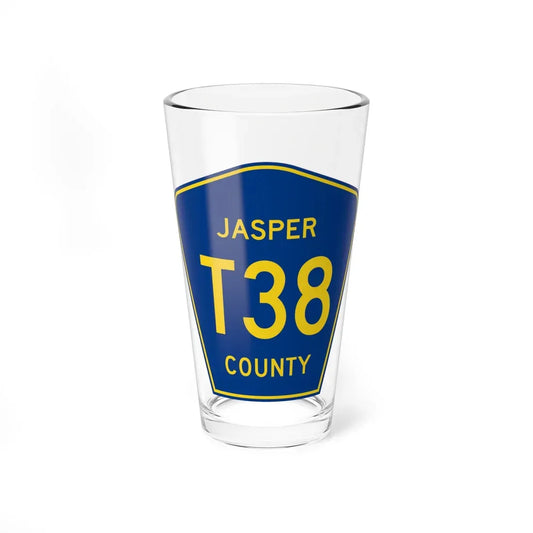 Jasper County Route T38 IA (Iowa) (Road Sign) Pint Glass 16oz 16oz - Go Mug Yourself