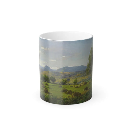 Jasper Francis Cropsey (1823-1900) Mounts Adam and Eve, Haymaking - Oil on Canvas 1883 - Color Changing Mug 11oz 11oz - Go Mug Yourself