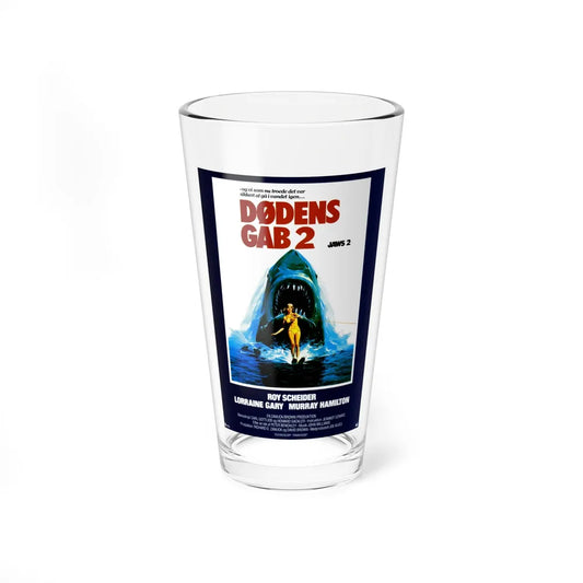 JAWS 2 (DANISH) 1978 Movie Poster - Pint Glass 16oz-16oz-Go Mug Yourself