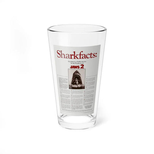 JAWS 2 (TEASER) 1978 Movie Poster - Pint Glass 16oz 16oz - Go Mug Yourself