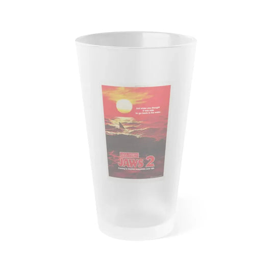 JAWS 2 (TEASER 2) 1978 Movie Poster - Frosted Pint Glass 16oz 16oz Frosted - Go Mug Yourself
