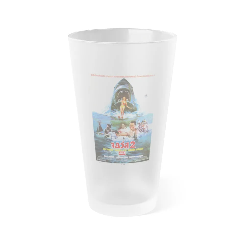 JAWS 2 (THAI) 1987 Movie Poster - Frosted Pint Glass 16oz-16oz-Frosted-Go Mug Yourself