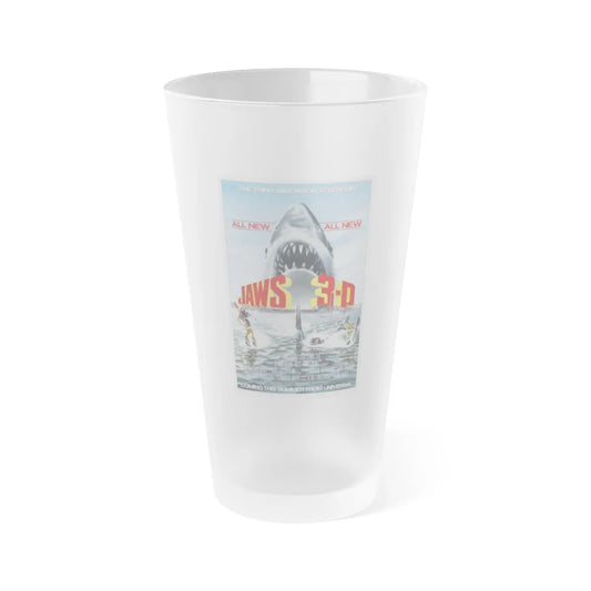 JAWS 3-D 1983 Movie Poster - Frosted Pint Glass 16oz-16oz-Frosted-Go Mug Yourself