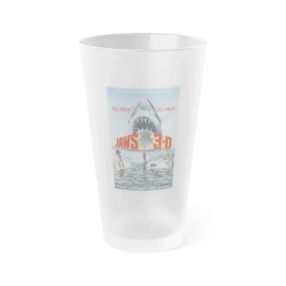 JAWS 3-D 1983 Movie Poster - Frosted Pint Glass 16oz 16oz Frosted - Go Mug Yourself