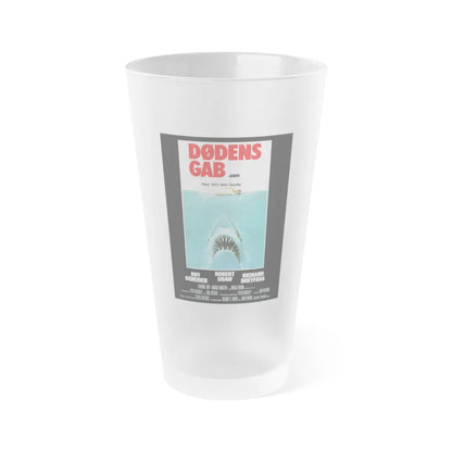 JAWS (DANISH) 1975 Movie Poster - Frosted Pint Glass 16oz-16oz-Frosted-Go Mug Yourself