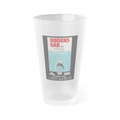 JAWS (DANISH) 1975 Movie Poster - Frosted Pint Glass 16oz 16oz Frosted - Go Mug Yourself