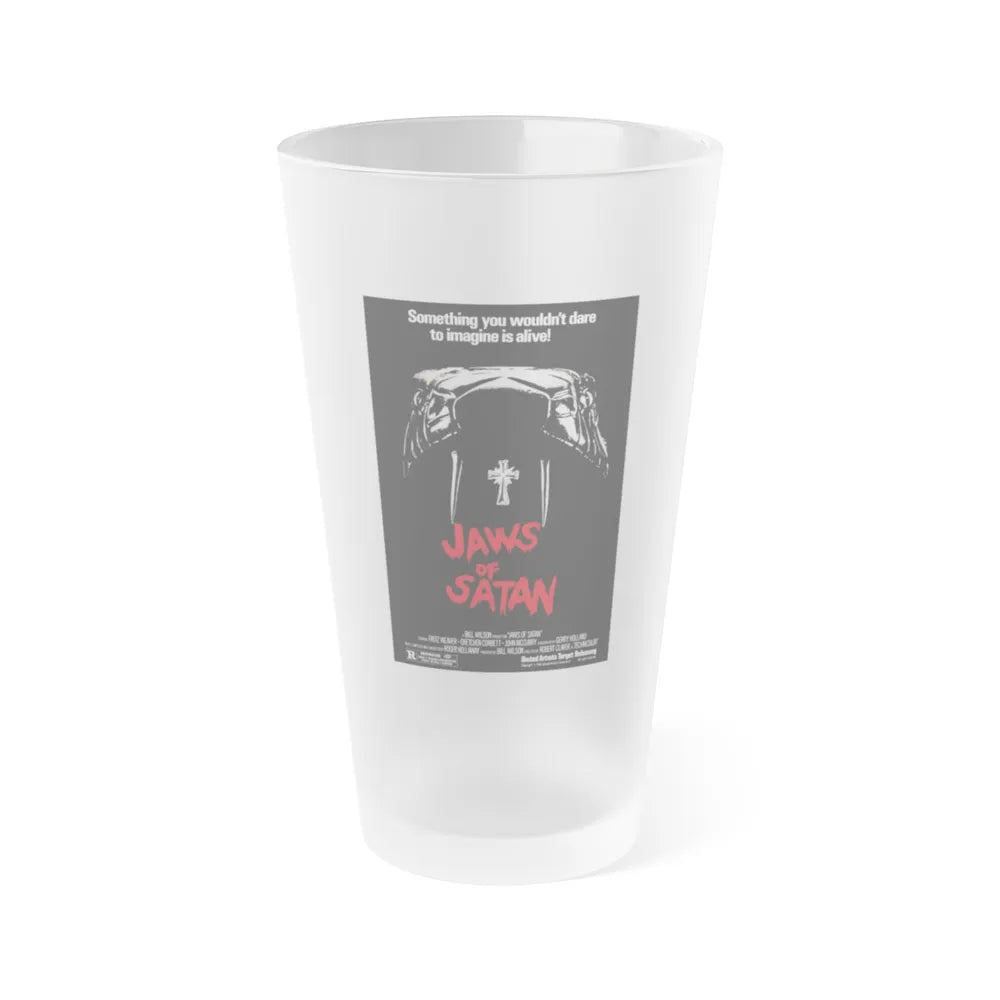 JAWS OF SATAN 1981 Movie Poster - Frosted Pint Glass 16oz-16oz-Frosted-Go Mug Yourself