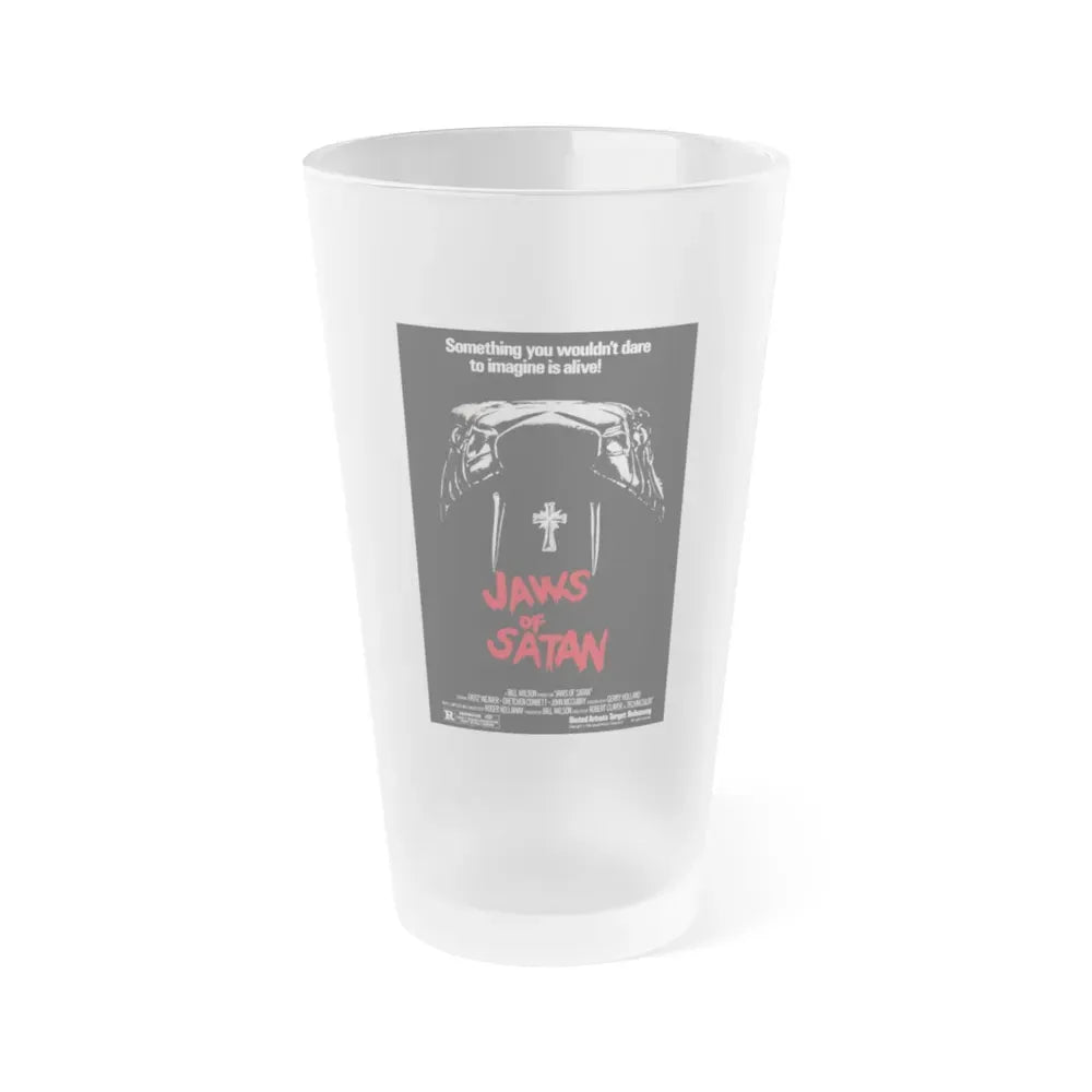 JAWS OF SATAN 1981 Movie Poster - Frosted Pint Glass 16oz 16oz Frosted - Go Mug Yourself