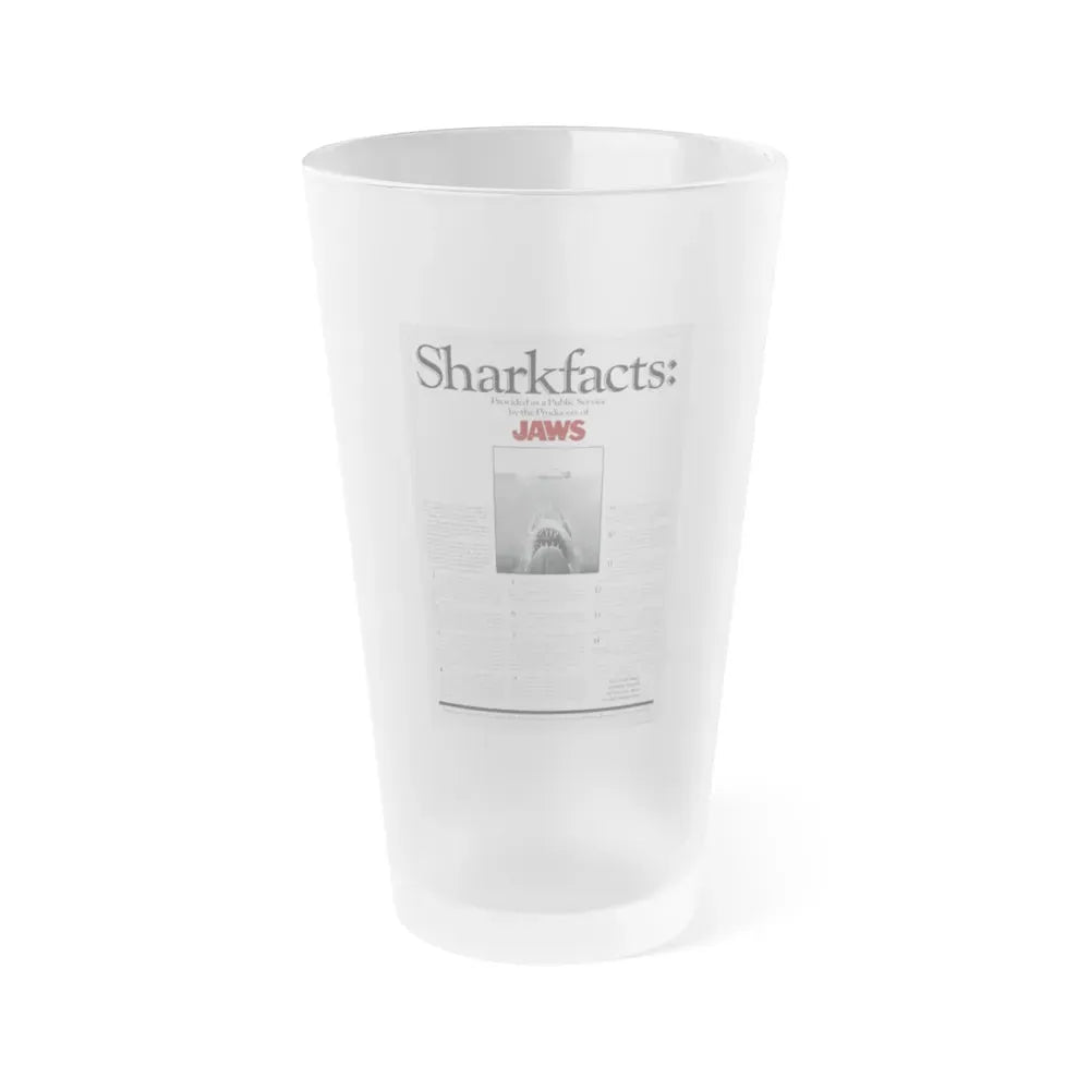 JAWS (TEASER) 1975 Movie Poster - Frosted Pint Glass 16oz 16oz Frosted - Go Mug Yourself