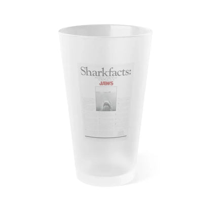 JAWS (TEASER) 1975 Movie Poster - Frosted Pint Glass 16oz 16oz Frosted - Go Mug Yourself