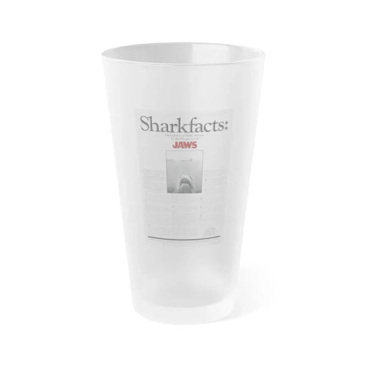 JAWS (TEASER) 1975 Movie Poster - Frosted Pint Glass 16oz 16oz Frosted - Go Mug Yourself