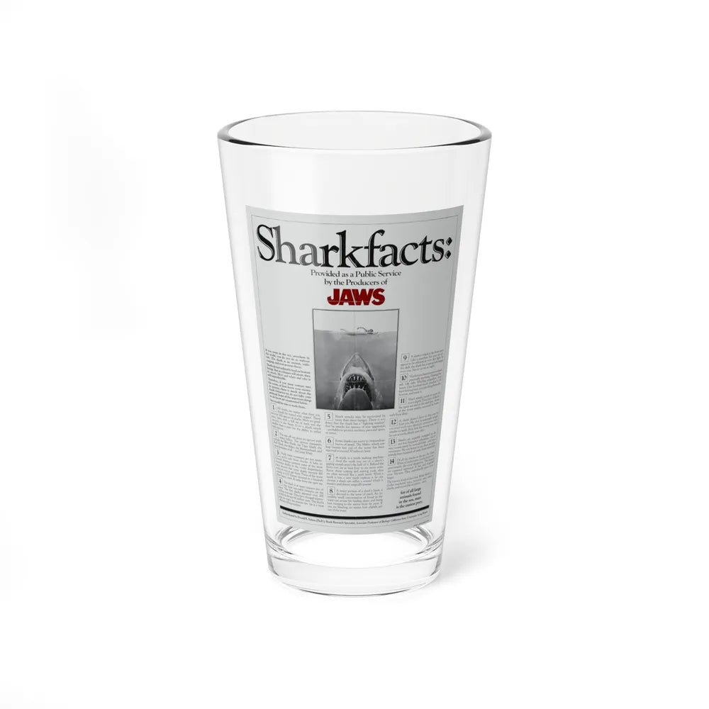 JAWS (TEASER) 1975 Movie Poster - Pint Glass 16oz-16oz-Go Mug Yourself