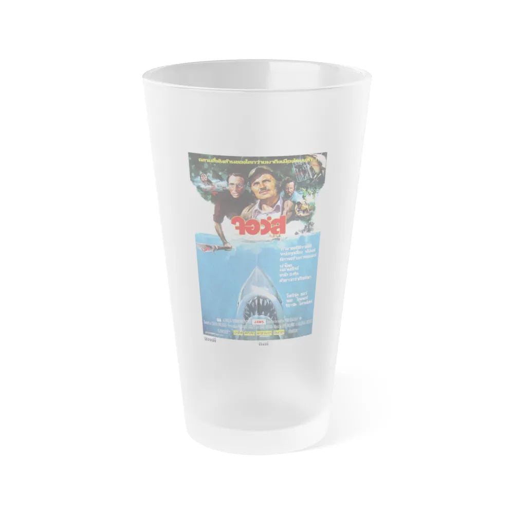 JAWS (THAI) 1975 Movie Poster - Frosted Pint Glass 16oz-16oz-Frosted-Go Mug Yourself