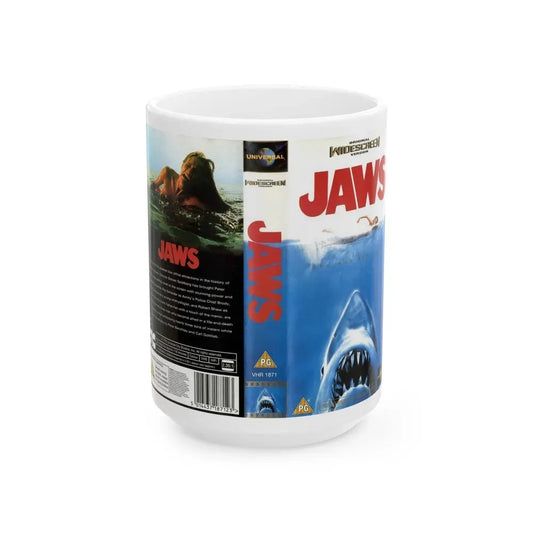 JAWS (VHS COVER) - White Coffee Mug 15oz - Go Mug Yourself