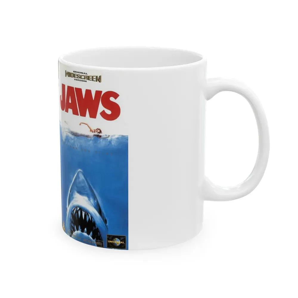 JAWS (VHS COVER) - White Coffee Mug - Go Mug Yourself