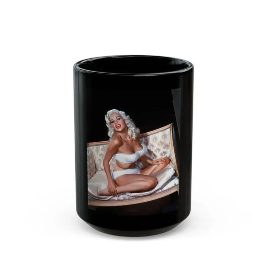 Jayne Mansfield #100 (Vintage Female Icon) Black Coffee Mug 15oz - Go Mug Yourself