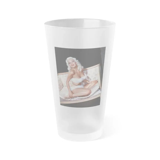 Jayne Mansfield #100 (Vintage Female Icon) Frosted Pint Glass 16oz 16oz Frosted - Go Mug Yourself