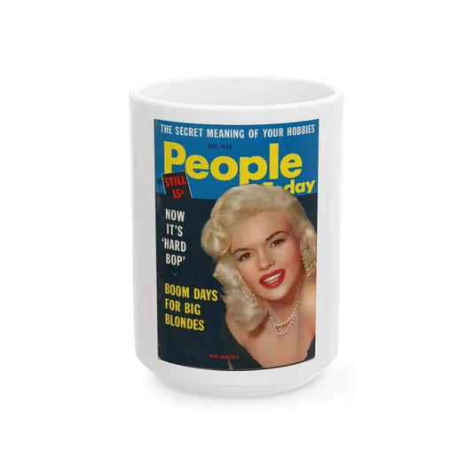 Jayne Mansfield #140 - Mag. Cover (Vintage Female Icon) White Coffee Mug 15oz - Go Mug Yourself