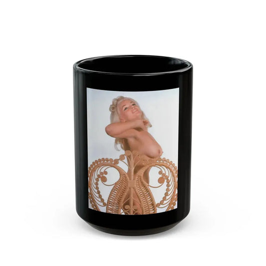 Jayne Mansfield #141 - Topless (Vintage Female Icon) Black Coffee Mug 15oz - Go Mug Yourself