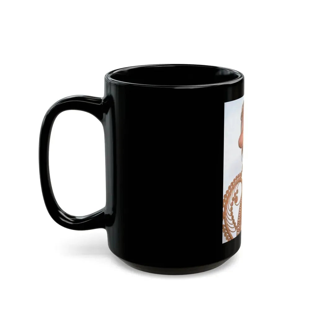 Jayne Mansfield #141 - Topless (Vintage Female Icon) Black Coffee Mug - Go Mug Yourself