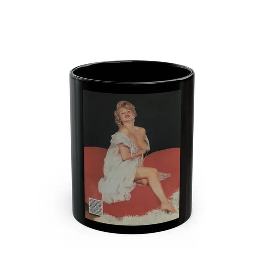 Jayne Mansfield #145 - Femme Fatales Mag. Aug. '98 - 1 Color Photo & Caption (Vintage Female Icon) Black Coffee Mug 11oz - Go Mug Yourself