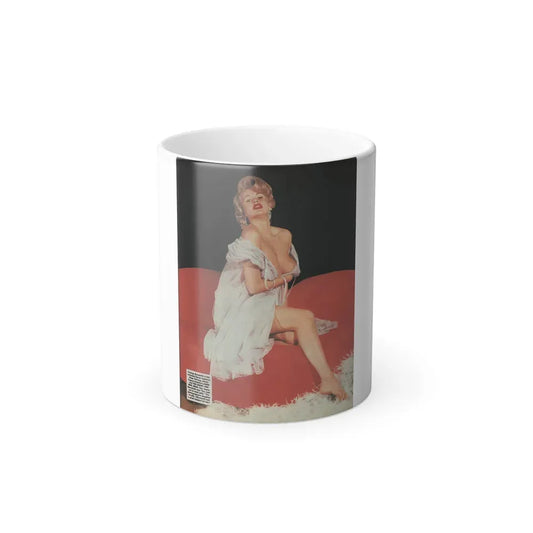 Jayne Mansfield #145 - Femme Fatales Mag. Aug. '98 - 1 Color Photo & Caption (Vintage Female Icon) Color Changing Coffee Mug 11oz - Go Mug Yourself